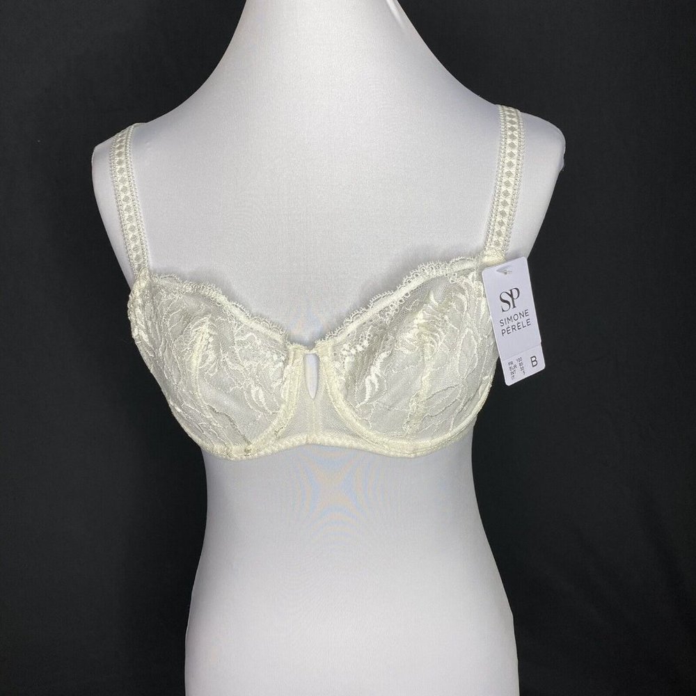 Simone Perele Paris Half Cup Bra 38B Promesse Demi Cup Natural Cream Unpadded - Picture 11 of 12